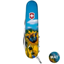 Швейцарський складаний ніж 91мм Victorinox CAMPER UKRAINE 1.3613.7.T3200pw