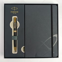 Подарунковий набір Parker SONNET Matte Black Lacquer GT BP (кулькова ручка + блокнот Parker)