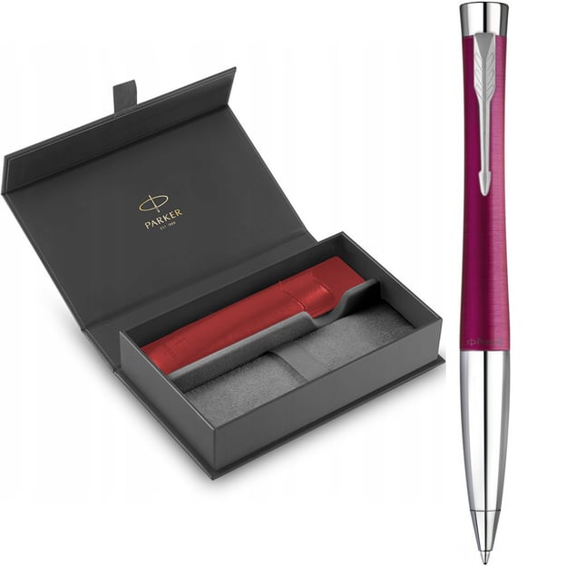 Подарунковий набір Parker URBAN Vibrant Magenta CT BP (кулькова ручка + чохол червоний + коробка)