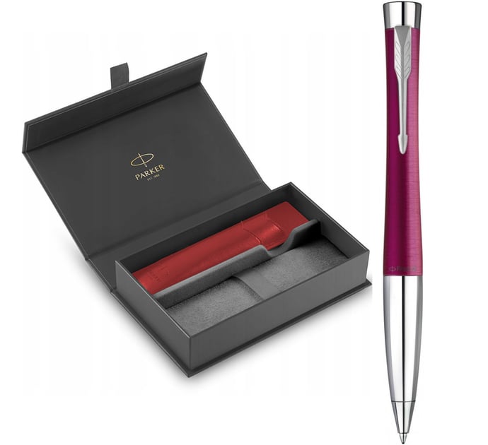 Подарунковий набір Parker URBAN Vibrant Magenta CT BP (кулькова ручка + чохол червоний + коробка)