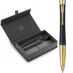 Подарунковий набір Parker URBAN Muted Black GT BP (кулькова ручка + чохол + коробка)