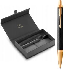 Подарунковий набір Parker IM Premium Black GT BP (кулькова ручка + чохол + коробка)