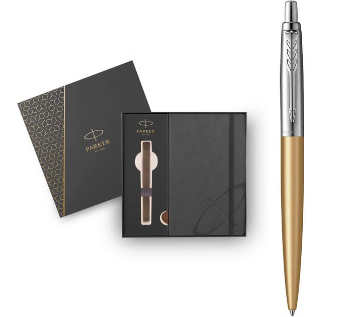 Подарунковий набір Parker JOTTER XL Matt Gold CT BP (кулькова ручка + блокнот Parker)