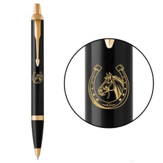 Ручка шариковая Parker IM ZODIAC Black GT BP Конь с подковой