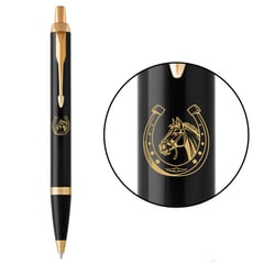 Ручка кулькова Parker IM ZODIAC Black GT BP Кінь з підковою