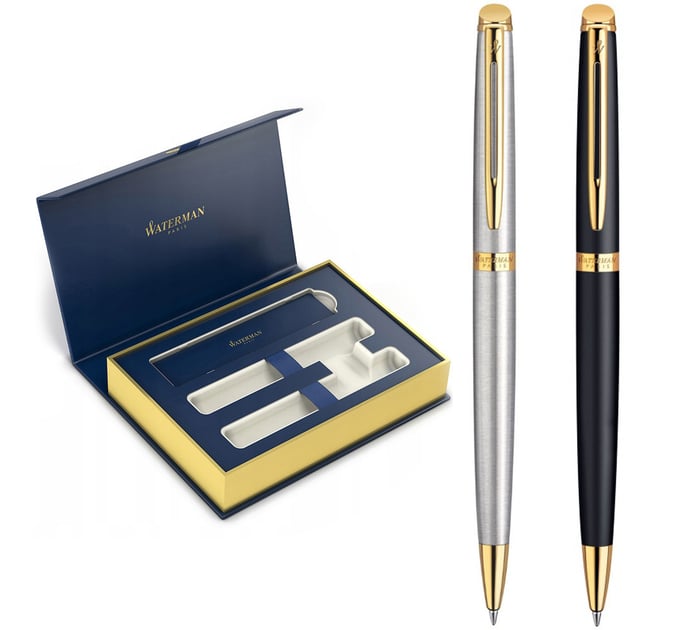 Набор из двух шариковых ручек Waterman HEMISPHERE S/S GT BP + Mаtte Black GT BP в подарочной упаковке