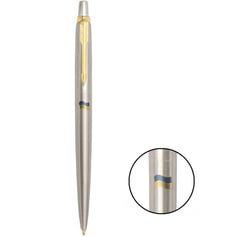 Ручка шариковая Parker JOTTER UKRAINE Stainless Steel GT BP Флаг сине-желтый