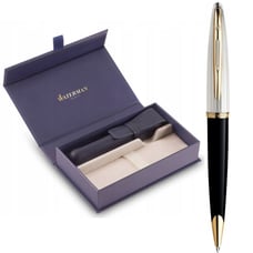 Подарунковий набір Waterman CARENE Deluxe Black/silver BP (кулькова ручка + шкіряний чохол)