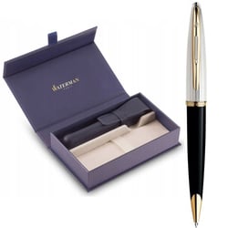 Подарочный набор Waterman CARENE Deluxe Black/silver BP (шариковая ручка + кожаный чехол)