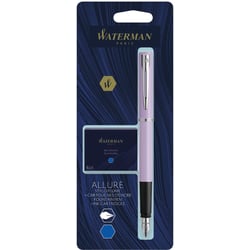 Ручка перьевая Waterman ALLURE Pastel Purple CT FP F + упаковка картриджей Mini (блистер)