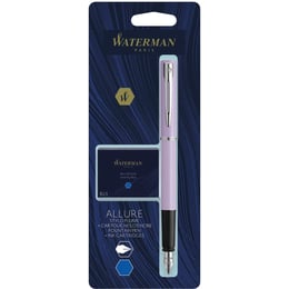 Ручка перова Waterman ALLURE Pastel Purple CT FP F + упаковка картриджів Mini (блістер)