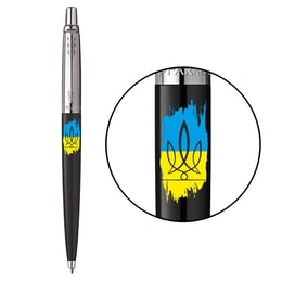 Подарочный набор Parker JOTTER Originals UKRAINE Black CT BP Трезубец фигурный на фоне флага (шариковая ручка + блокнот Parker)