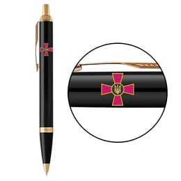 Подарочный набор Parker IM ARMY Black GT BP Эмблема ВСУ (шариковая ручка + блокнот Parker)