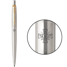 Ручка кулькова Parker JOTTER ARMY Stainless Steel GT BP Емблема ГШ ЗСУ