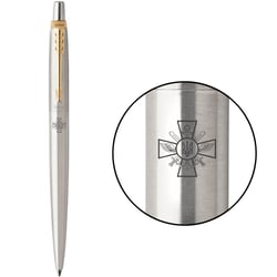 Ручка шариковая Parker JOTTER ARMY Stainless Steel GT BP Эмблема ГШ ВСУ