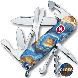 Швейцарський складаний ніж 91мм Victorinox CLIMBER DESIGN Блакитний агат 1.3703.3.R2030pk