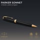 Ручка кулькова Parker SONNET Matte Black Lacquer GT BP