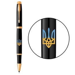 Подарунковий набір Parker IM UKRAINE Black GT RB Палаючий Тризуб (ручка-ролер + блокнот Parker)