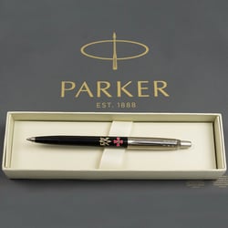 Ручка шариковая Parker JOTTER Originals ARMY Black CT BP Эмблема ВСУ + Трезубец ЗСУ золотой