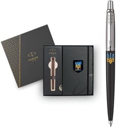 Подарочный набор Parker JOTTER Originals UKRAINE Black CT BP Пылающий Трезубец (шариковая ручка + блокнот Parker)