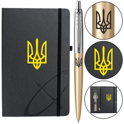 Подарочный набор Parker JOTTER XL UKRAINE Matt Gold CT BP Трезубец (ручка шариковая + блокнот Parker)