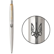 Ручка кулькова Parker JOTTER UKRAINE Stainless Steel GT BP Тризуб готичний