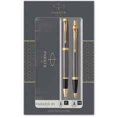 Подарунковий набір ручок Parker IM Grey Lacquer GT RB+BP (ролер + кулькова)