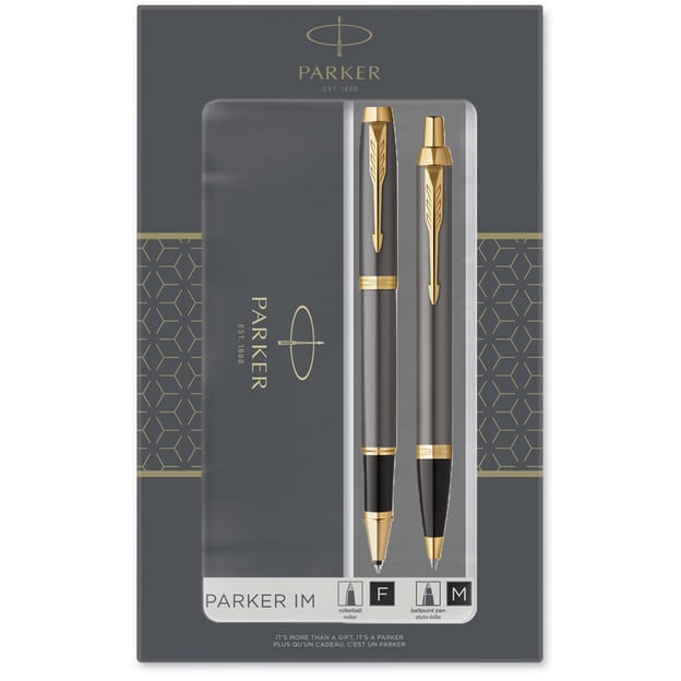 Подарочный набор ручек Parker IM Grey Lacquer GT RB+BP (роллер + шариковая)