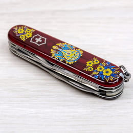 Швейцарський складаний ніж 91мм Victorinox CLIMBER UKRAINE 1.3703.T.T1370u