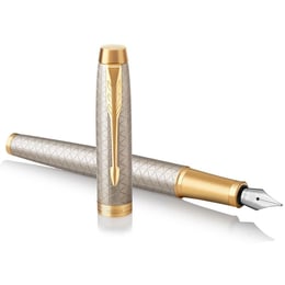 Ручка перьевая Parker IM Premium Warm Silver GT FP F