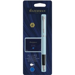 Ручка перьевая Waterman ALLURE Pastel Blue CT FP F + упаковка картриджей Mini (блистер)