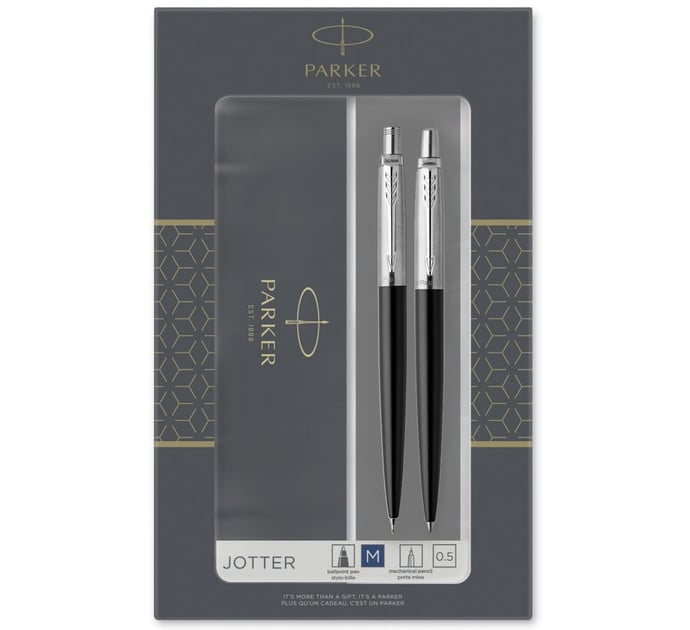 Подарунковий набір Parker JOTTER Bond Street Black CT (кулькова + олівець)