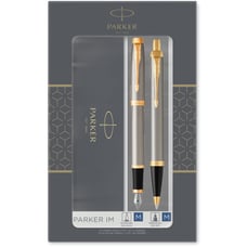 Подарунковий набір ручок Parker IM Brushed Metal GT FP+BP (перова + кулькова)