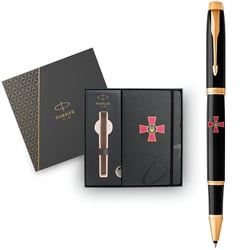 Подарунковий набір Parker IM ARMY Black GT RB Емблема ЗСУ (ручка-ролер + блокнот Parker)