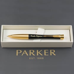 Ручка шариковая Parker URBAN UKRAINE Twist Muted Black GT BP Трезубец на торце + Слава Україні
