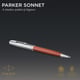 Ручка шариковая Parker SONNET Essentials Metal & Orange Lacquer CT BP