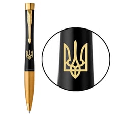 Ручка шариковая Parker URBAN UKRAINE Twist Muted Black GT BP Трезубец
