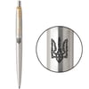 Ручка кулькова Parker JOTTER UKRAINE Stainless Steel GT BP Тризуб квітковий