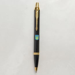 Ручка кулькова Parker IM UKRAINE Black GT BP Герб України синьо-жовтий