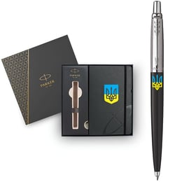 Подарунковий набір Parker JOTTER Originals UKRAINE Black CT BP Тризуб синьо-жовтий (кулькова ручка + блокнот Parker)