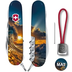 Швейцарський складаний ніж 91мм Victorinox HUNTSMAN DESIGN Сонячна хвиля 1.3713.3.R2080pk