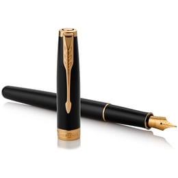 Подарунковий набір Parker SONNET Black Lacquer GT FP M (перова ручка та картхолдер)