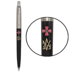 Ручка шариковая Parker JOTTER Originals ARMY Black CT BP Эмблема ВСУ + Трезубец ЗСУ золотой