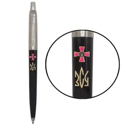 Ручка шариковая Parker JOTTER Originals ARMY Black CT BP Эмблема ВСУ + Трезубец ЗСУ золотой