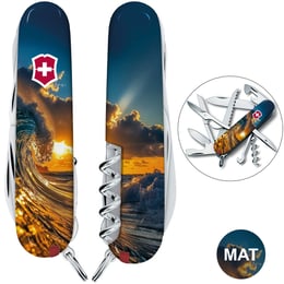 Швейцарский складной нож 91мм Victorinox HUNTSMAN DESIGN Солнечная волна 1.3713.3.R2080pk