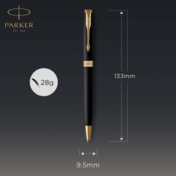 Ручка шариковая Parker SONNET UKRAINE Matte Black Lacquer GT BP Трезубец