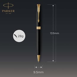 Ручка шариковая Parker SONNET UKRAINE Matte Black Lacquer GT BP Трезубец