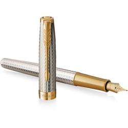 Ручка перьевая Parker SONNET Silver Mistral GT FP18 F