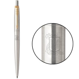 Ручка кулькова Parker JOTTER UKRAINE Stainless Steel GT BP Герб України з калиною
