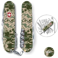 Швейцарський складаний ніж 91мм Victorinox SWISSCHAMP ARMY Піксель із крас. логотип 1.6795.3.W3941p